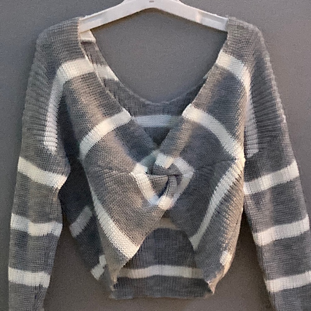 from Shein. is a 11-12 in kids. grey and white. super cute